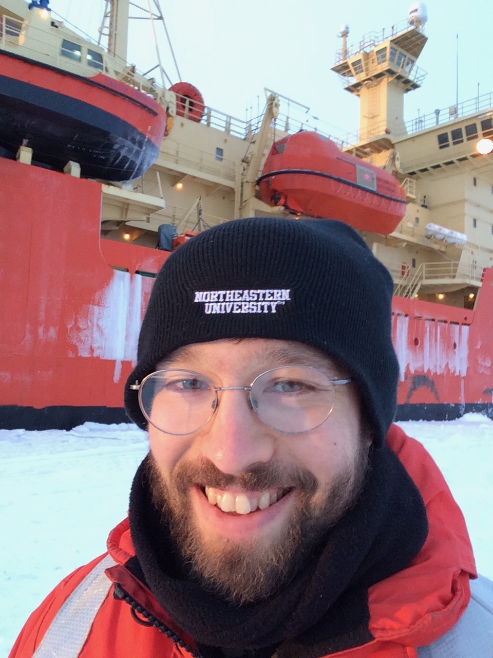 Alek Razdan, PhD’21, during his research expedition to the Antarctic Ocean.