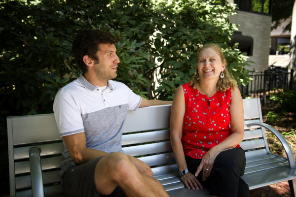 Sue Freeman and her son Ben Harris have been part of the Northeastern community for more than 40 years. Photo by Modoono/Northeastern University