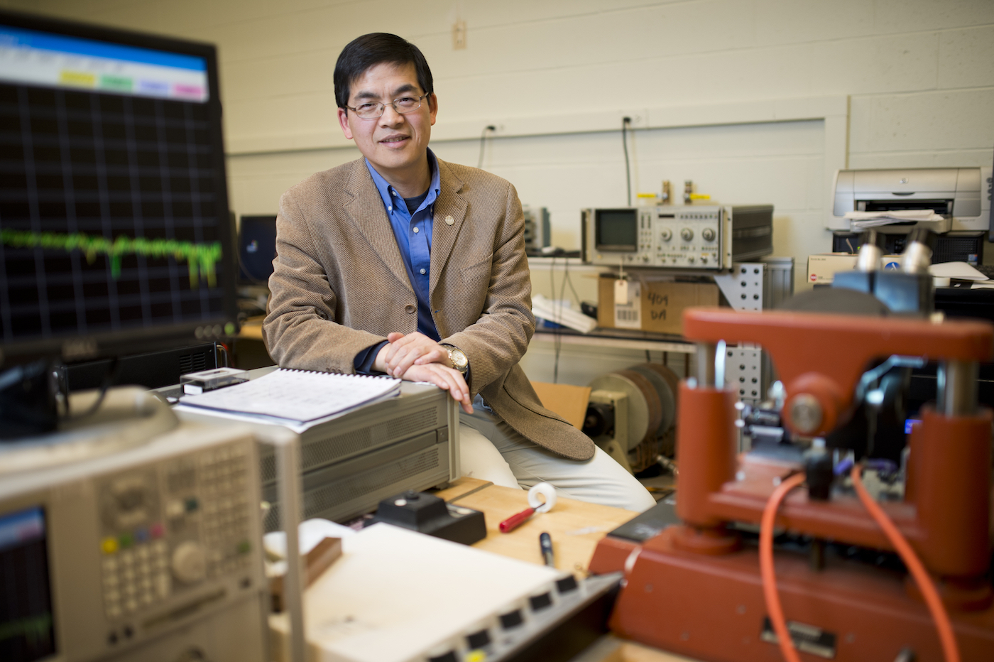 Nian Sun, professor of electrical and computer engineering, developed a new approach for designing antennas that allows them to be made up to a thousand times smaller.