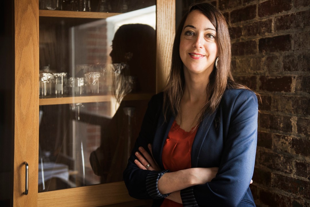 While many researchers and scholars examine trauma at the community or individual level, Rebecca Shansky investigates it a single neuron at a time. Photo by Adam Glanzman/Northeastern University.