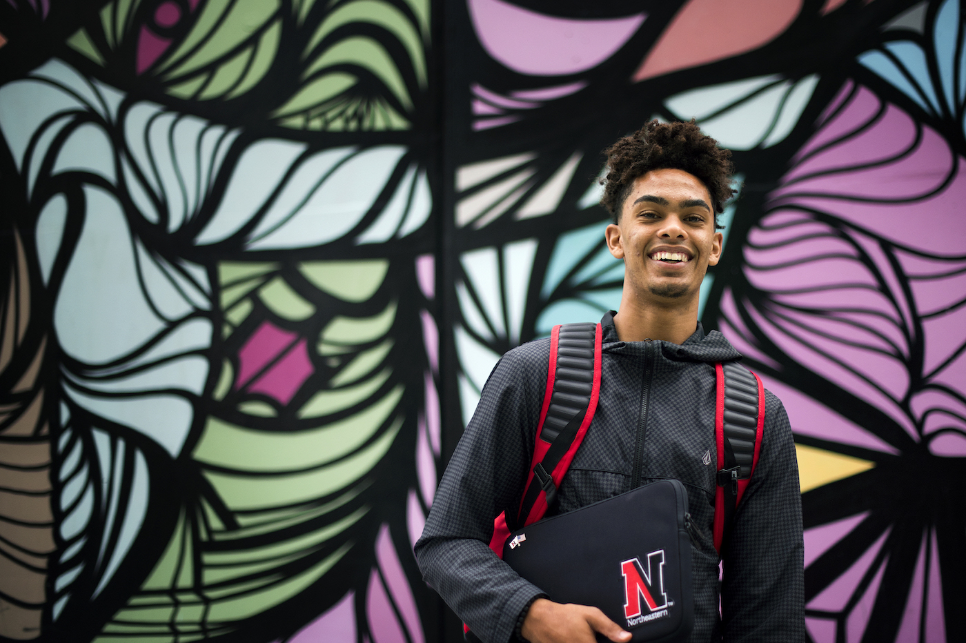 Myles Franklin,'22, poses for a portrait at Northeastern University on Sept. 6, 2017