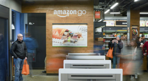 Amazon opened a convenience store on Monday in downtown Seattle. Known as Amazon Go, it enables shoppers to grab what they want from the 1,800-square-foot mini-mart and leave without paying a cashier. (Photo by Alex Tsway/Sipa USA)(Sipa via AP Images)