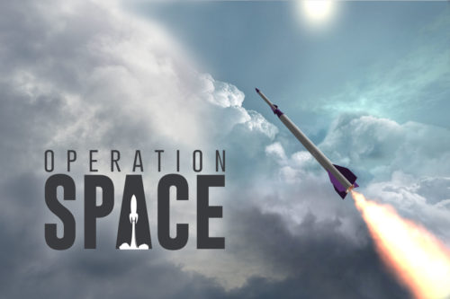 Operation Space logo with rocket rendering