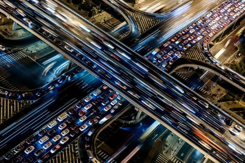 Aerial view of traffic jam. Photo by iStock.