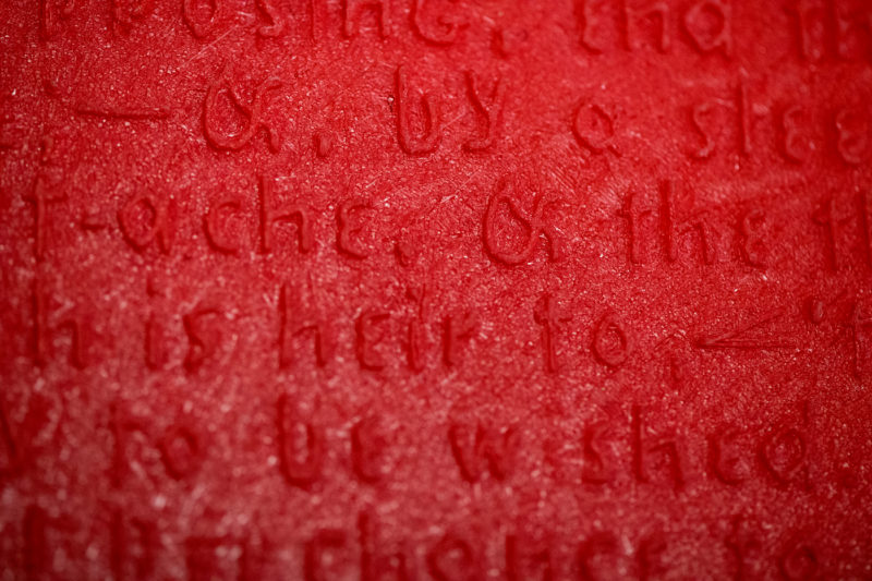 Northeastern, Harvard Library, the Boston Public Library, and the Perkins School for the Blind are hosting an exhibition to celebrate the multi-sensory experiences of reading. The exhibit features 3D printed replicas of early 19th and 20th century texts designed for readers who are visually impaired. Photo by Matthew Modoono/Northeastern University
