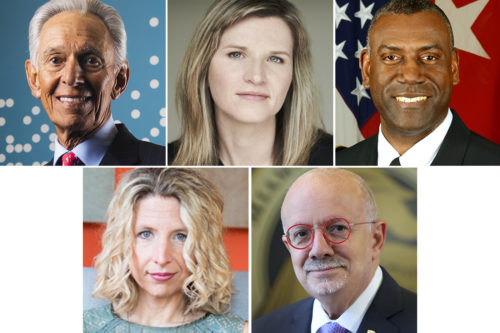 President Joseph E. Aoun will confer honorary doctorates upon a group of influential leaders and figures at Northeastern’s undergraduate Commencement ceremony. Amin J. Khoury, Tara Westover, Major General Cedric T. Wins, Eduardo J. Padrón, and Beth Stevens will receive the honorary degrees.