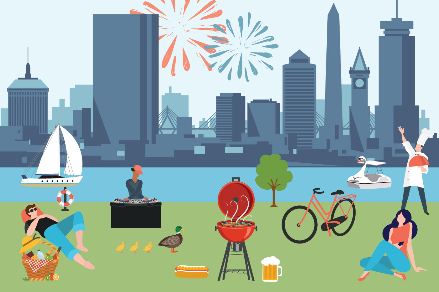 There’s plenty to do in Boston this summer. Check out this interactive map of things to do and places to go. Graphic by Hannah Moore/Northeastern University