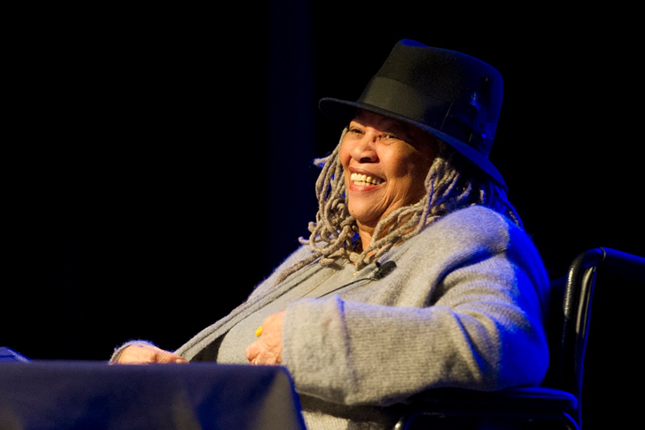 Toni Morrison&Atilde;&cent;&Acirc;&Acirc;s groundbreaking novels about black history and identity helped to advance issues of civil rights and racial justice. The author was the keynote speaker at an event at Northeastern University in 2013, and afterward, she met with families who&Atilde;&cent;&Acirc;&Acirc;d lost a relative to racial violence. Photo by Mary Knox Merrill/Northeastern University
