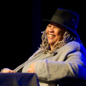 Toni Morrison’s groundbreaking novels about black history and identity helped to advance issues of civil rights and racial justice. The author was the keynote speaker at an event at Northeastern University in 2013, and afterward, she met with families who’d lost a relative to racial violence. Photo by Mary Knox Merrill/Northeastern University