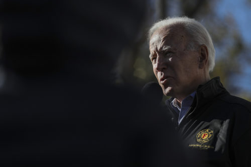 Democratic presidential candidate former Vice President Joe Biden speaks at a Fire Fighter Chili and Canvass Kickoff in Concord, N.H. Saturday, Nov. 9, 2019. A cyberattack allegedly by Russian hackers targeted a Ukrainian oil company where Biden’s son served on the board. AP Photo/ Cheryl Senter
