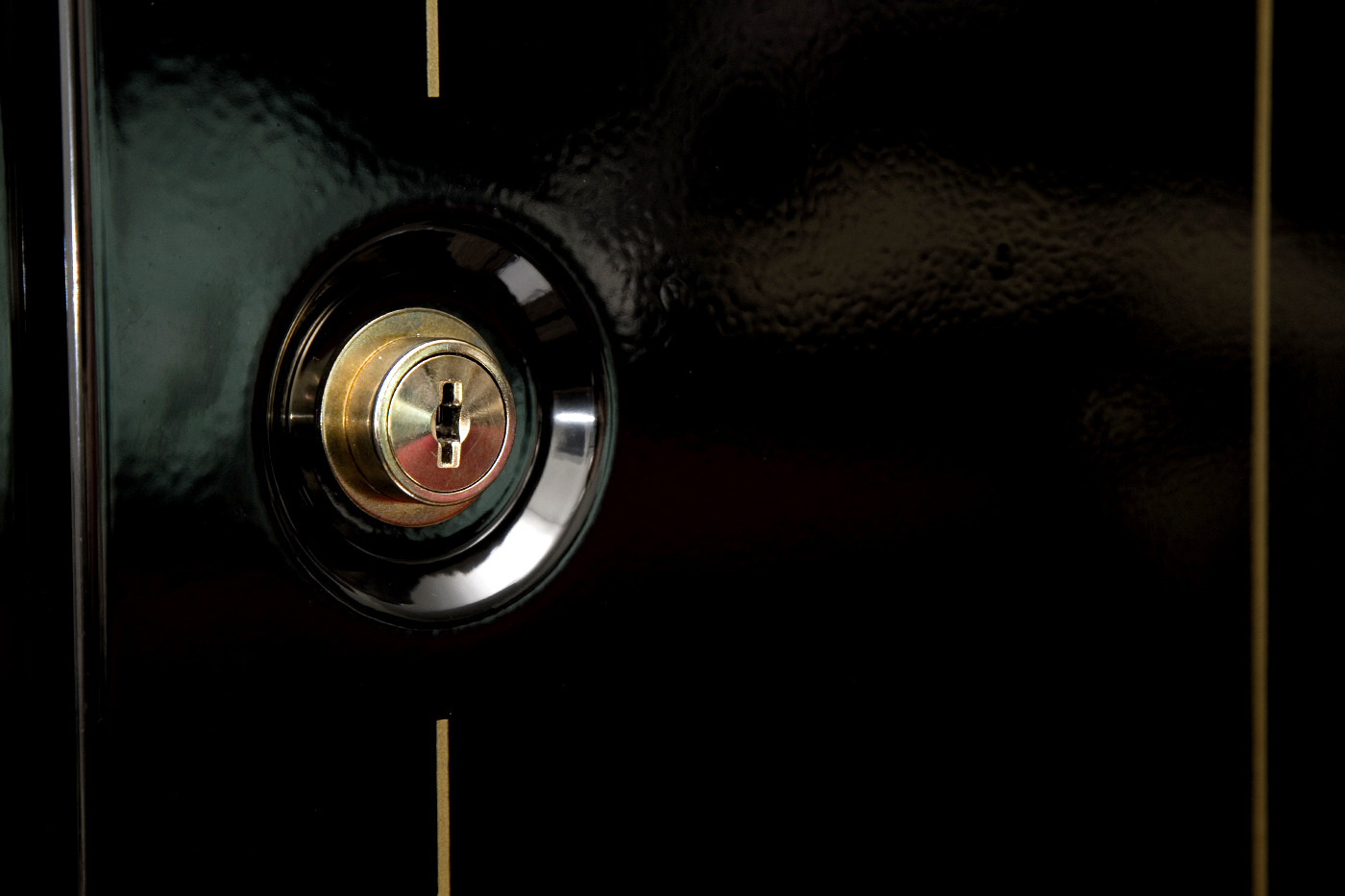 A closeup of a lock on a gun safe