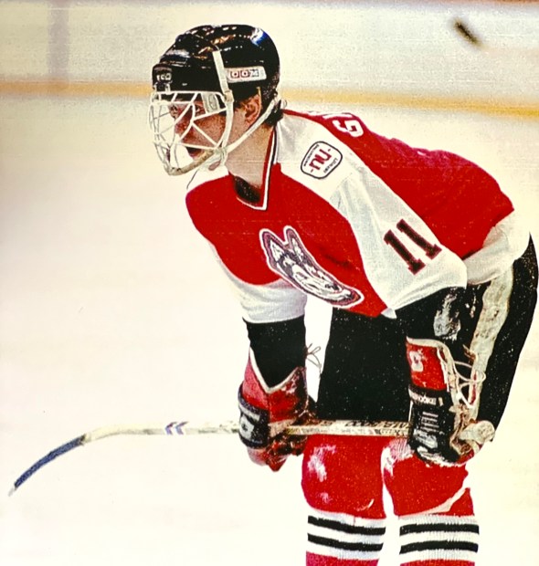 Picture of Giovannucci in uniform on the ice