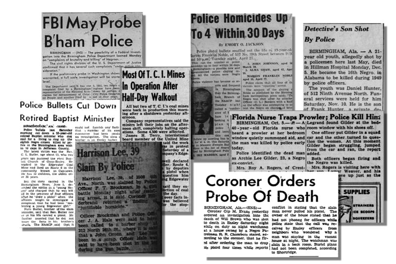 Press clippings from Jefferson County, Alabama.