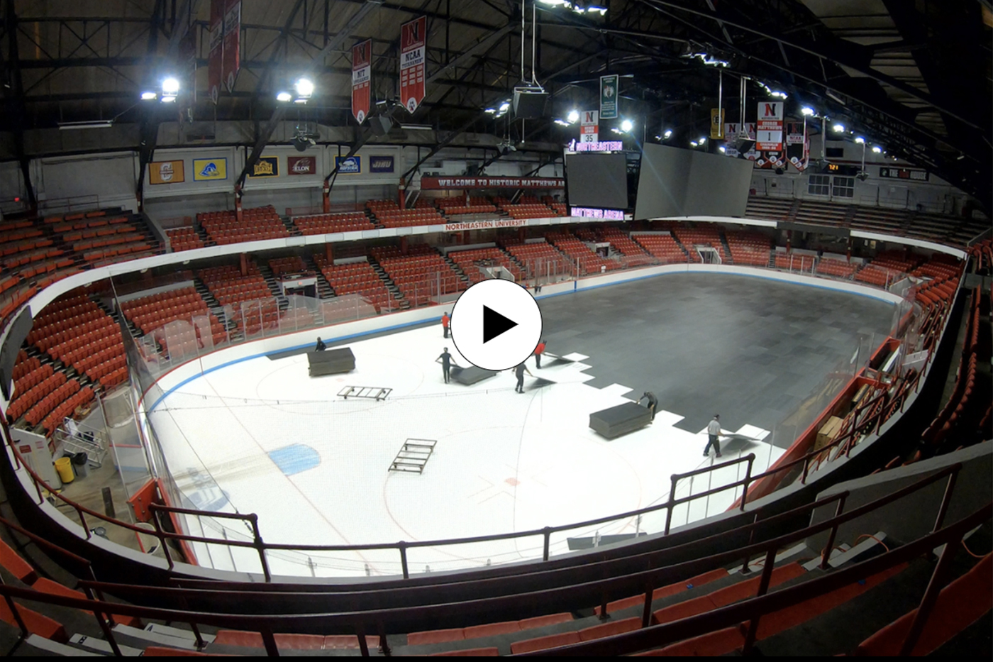 This is what it looks like when you turn Northeastern’s Matthews Arena into a polling place