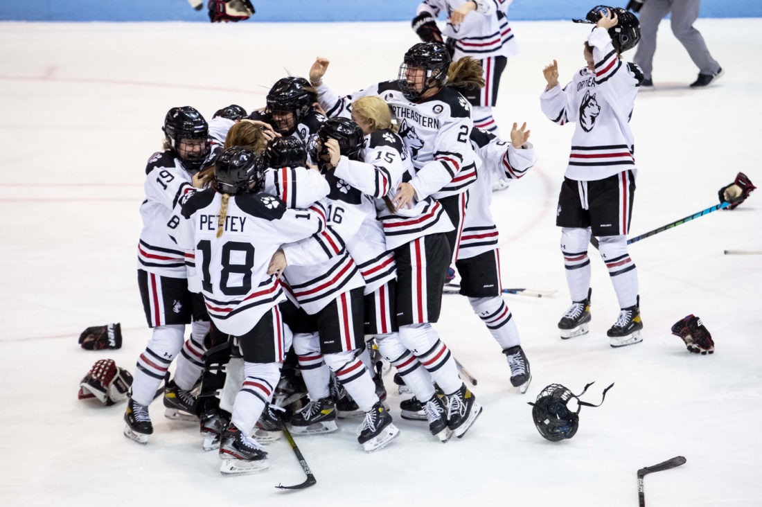 Northeastern women's hockey won its fourth straight Hockey East title