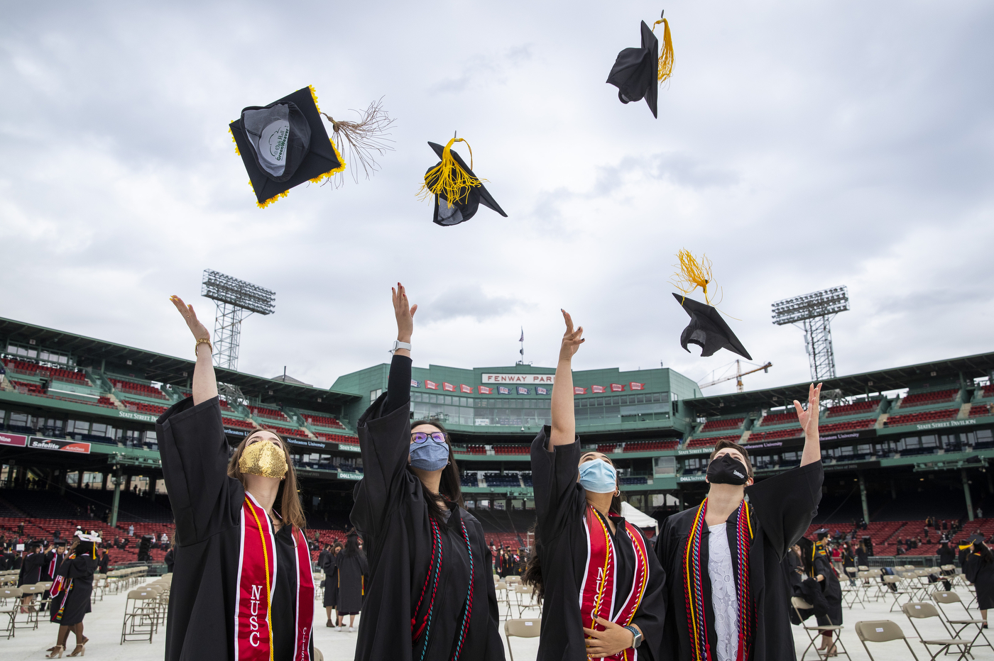 The crowd at Fenway Park filled up the stadium with cheers on Saturday, in a celebration of the graduates of Northeastern University Class of 2021.