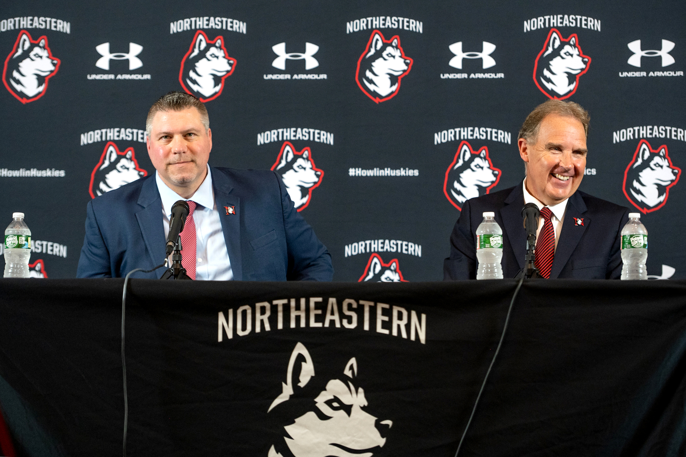 Jerry Keefe and Jim Madigan at a press conference.