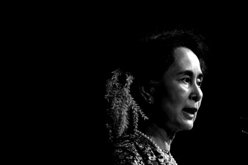 Portrait of Aung San Suu Kyi.