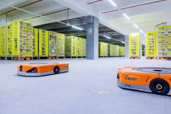 Automation at an Amazon plant.