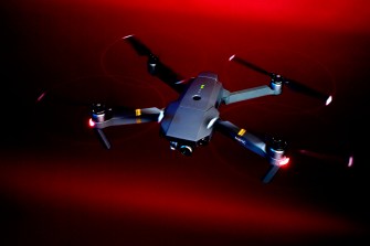 drone on a red background
