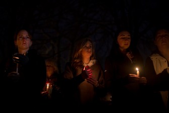 A vigil by families of the Sandy Hook school shooting victims.