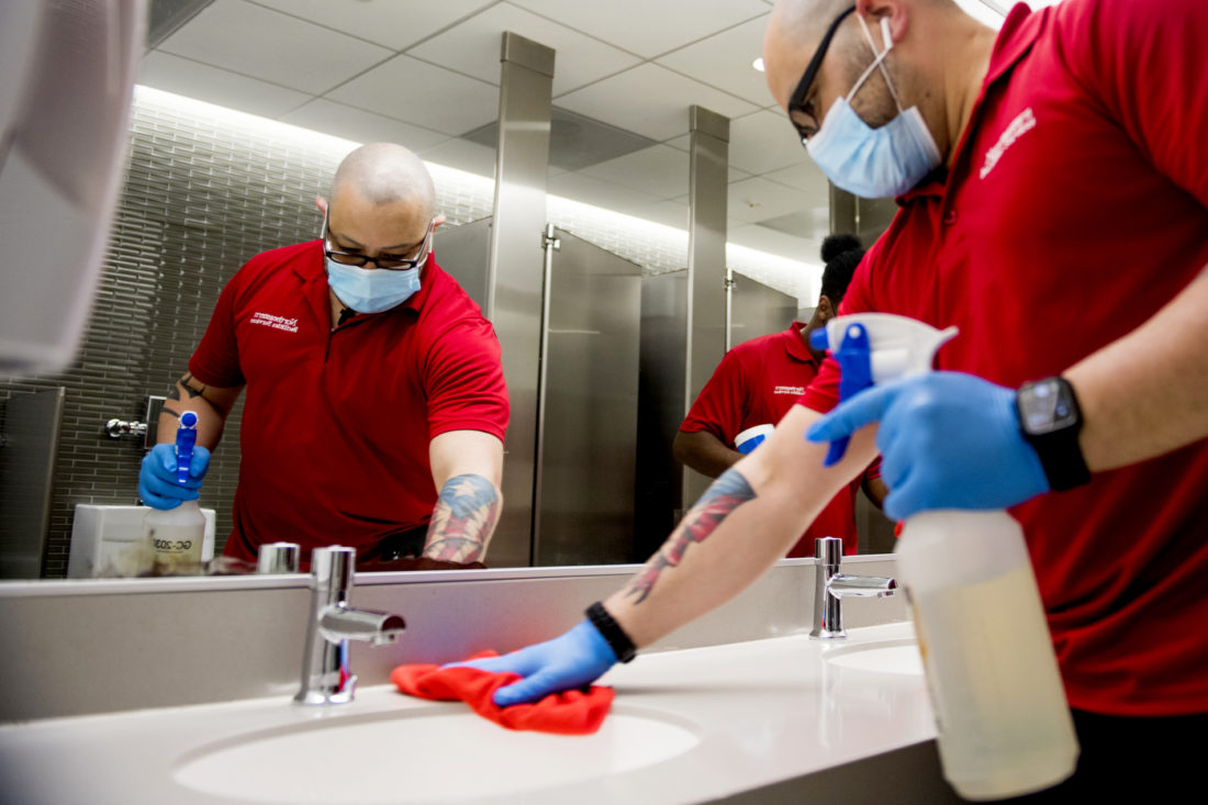 Meet the small army of cleaners who are keeping Northeastern safe