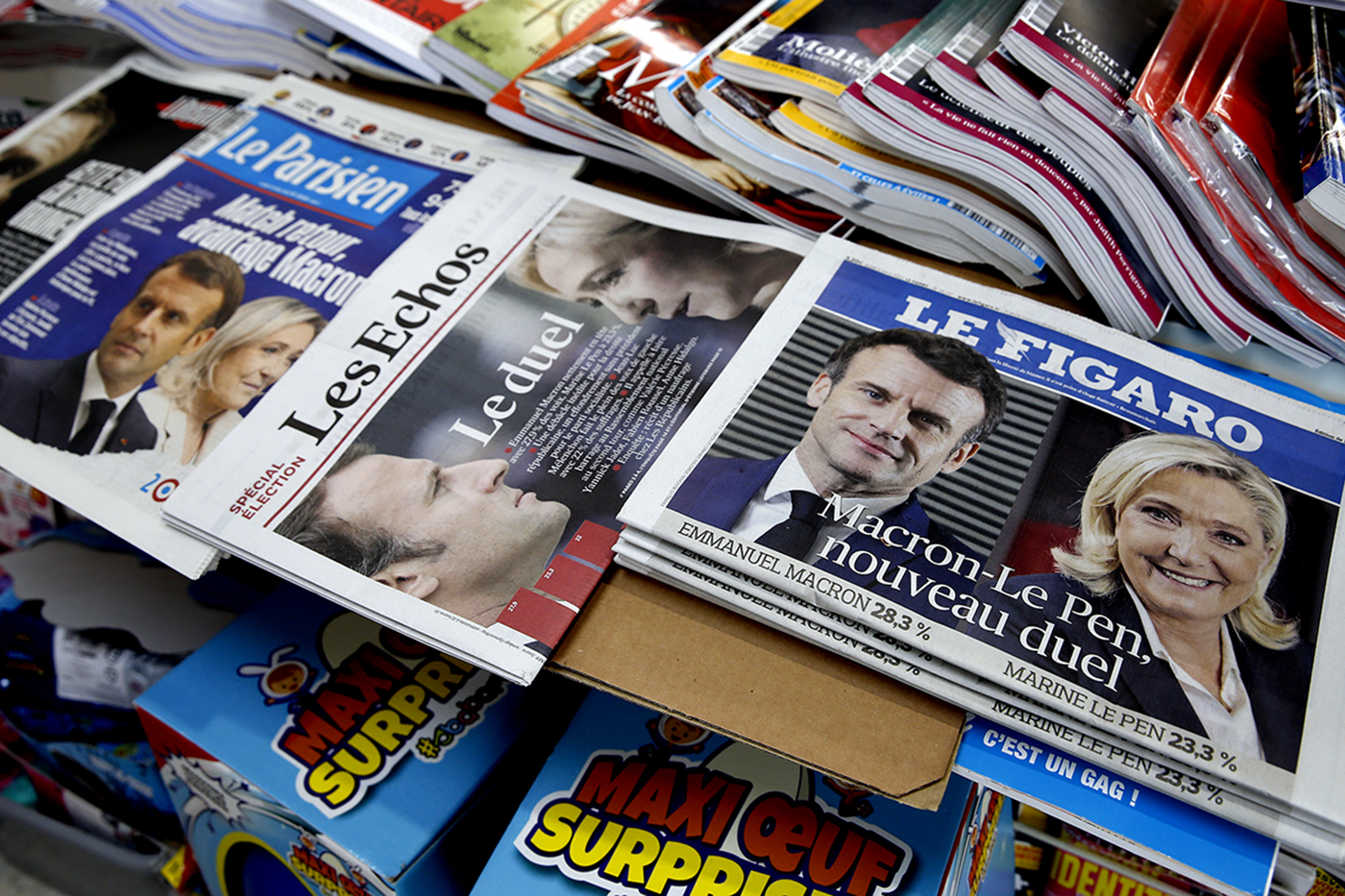 Newspaper Front Pages After First Round Of French Presidential Elections