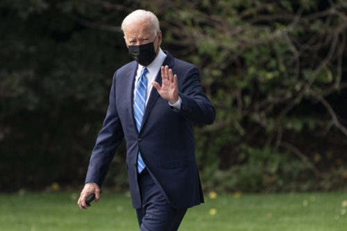  President Biden’s pandemic approval ratings took a hit between the summer and fall, dropping 10 points, according to researchers from Northeastern and several partner institutions. AP Photo/Evan Vucci