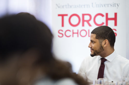 The Torch Scholars in the Class of 2019 have studied abroad in nine countries, completed more than 6,000 hours of community service, and made lifelong friends at Northeastern. Photo by Adam Glanzman/Northeastern University