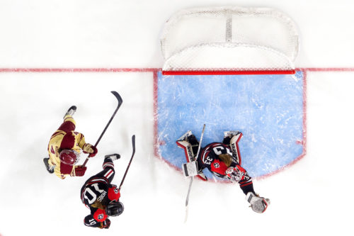 Northeastern split a two-game series with Boston College last weekend. Photo by Jim Pierce. 