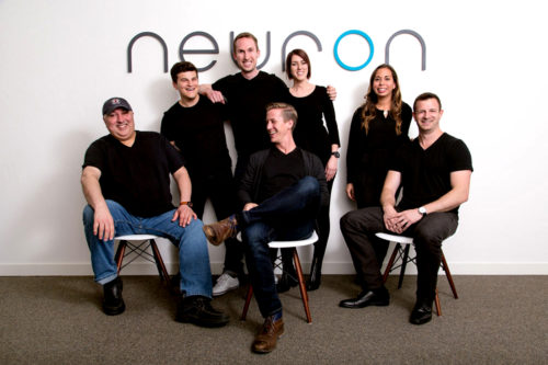 From left to right: Soudy Khan, Chris Marciano, Ryan Matthew, Matt Stoner, Michelle Stoner, Lucia Marciano, and Mark Munroe of Neuron. Photo courtesy of Neuron.