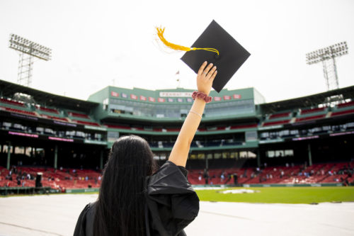 Northeastern’s graduate and undergraduate Commencement ceremonies for the Class of 2022 will be held at Fenway Park on Friday, May 13. Photo by Ruby Wallau/Northeastern University