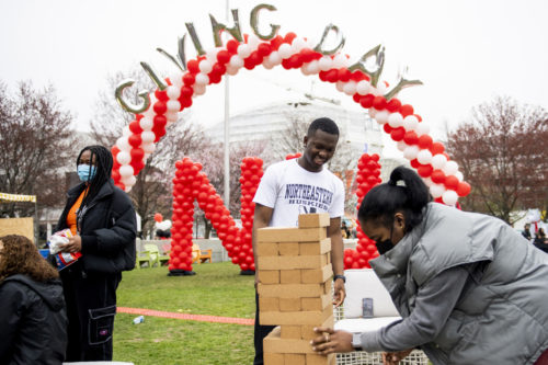 Students celebrate Giving Day at Northeastern.