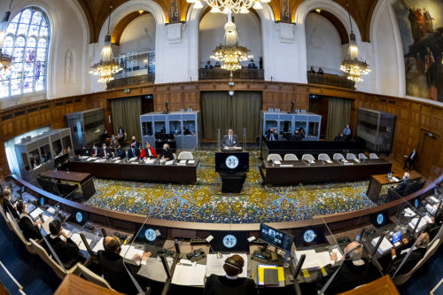 delegates sitting in international criminal courtroom