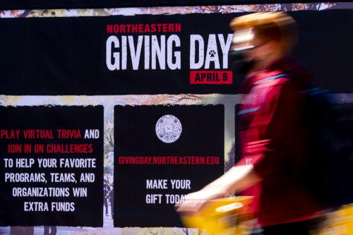 Giving Day generated a record number of gifts from around the world for student groups and organizations on campus. Photo by Ruby Wallau/Northeastern University
