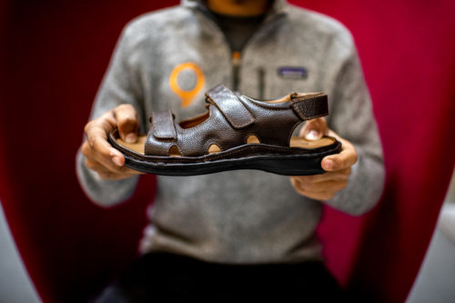 Northeastern student Vidhan Bhaiya got the idea for orthopedic shoes for people with diabetes who have walking impairments while watching his uncle at a family wedding in India. Photo by Matthew Modoono/Northeastern University