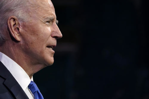 President-elect Joe Biden speaks after the Electoral College formally elected him as president on Dec. 14, 2020, at The Queen theater in Wilmington, Del. AP Photo by Patrick Semansky