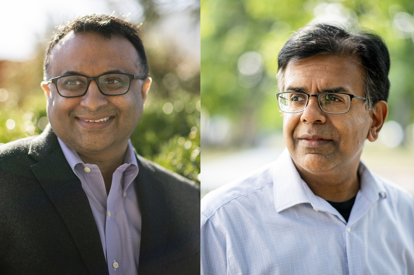 side by side headshots of neil maniar (left) and mansoor amiji (right)