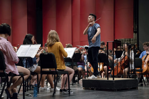 Richard Kaminuma is one of two conducting apprentices this year for the National Youth Orchestra of the United States of America. Photo by Jennifer Taylor.