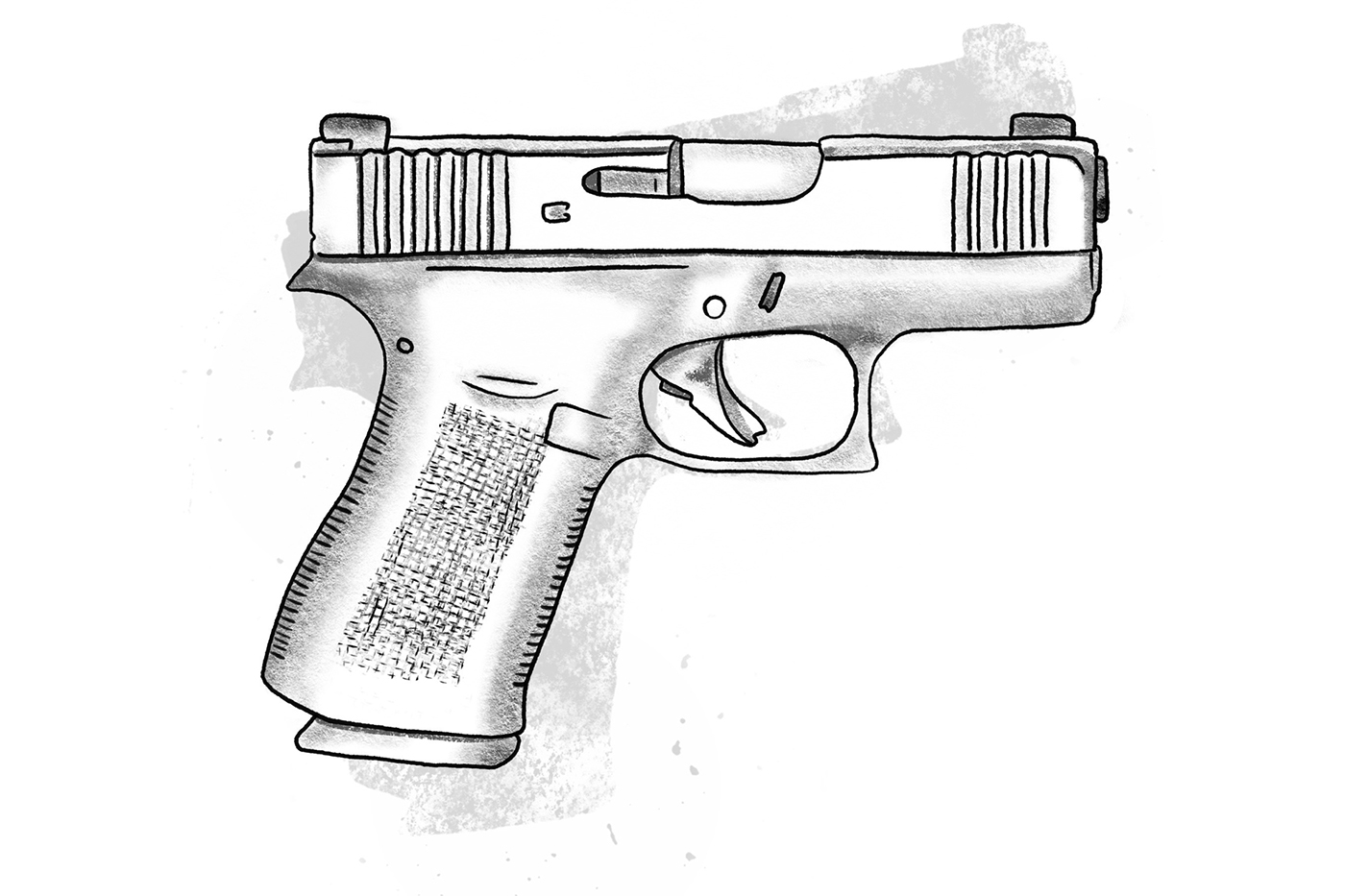 drawing of a pistol