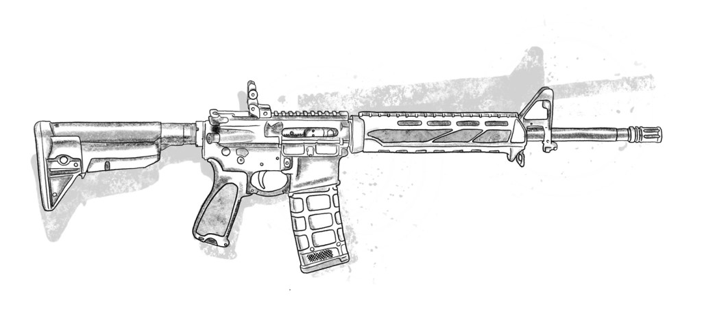 drawing of a rifle