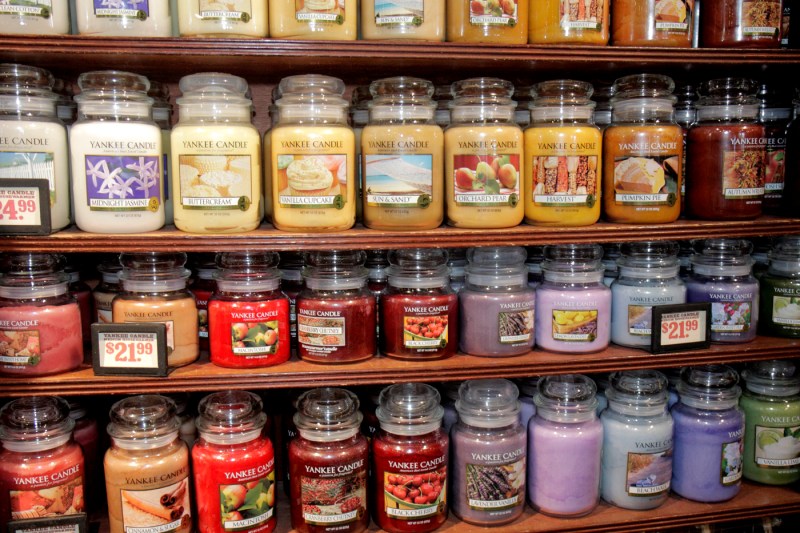 shelves of yankee candles