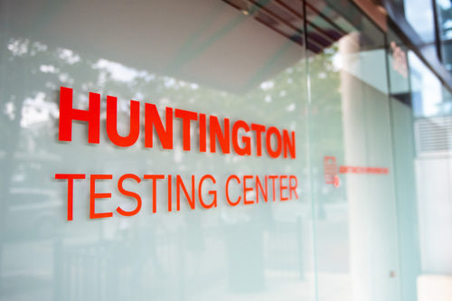 The Huntington Testing Center, located in the former pop-up space on Huntington Avenue, is outfitted to be the “gold standard” of indoor, symptomatic testing. Photo by Ruby Wallau/Northeastern University
