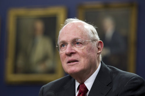 Supreme Court Associate Justice Anthony Kennedy testifies before a House Committee on Capitol Hill in Washington in 2015.  (AP Photo/Manuel Balce Ceneta)