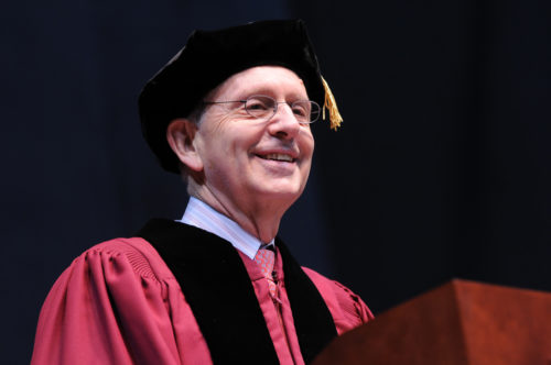 Stephen Breyer speaks during the 2008 Law School Commencement. Justice Stephen Breyer is retiring from the Supreme Court. Photo by Northeastern University