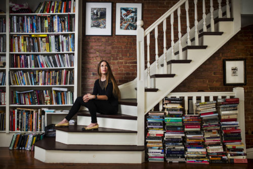 Hillary Chute, professor of English and art and design, is a comics scholar whose writing and teaching on the medium has spanned a decade. <i>Photo by Adam Glanzman/Northeastern University</i>