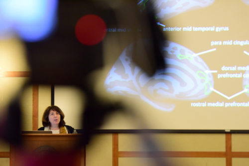 Lisa Feldman Barrett, University Distinguished Professor, reveals the inner workings of the brains of superagers during the event 