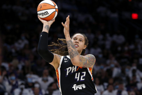 Phoenix Mercury center Brittney Griner was arrested weeks ago in Russia, charged with having illegal drugs in her luggage. The U.S. citizen could face 5-10 years in a Russian prison. AP Photo/Ralph Freso