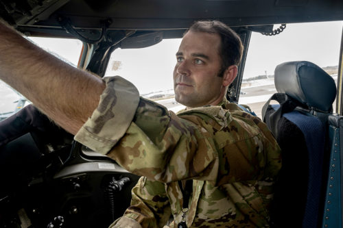 Brad States is pursuing an MBA while holding down a full-time job as a C-17 pilot with the U.S. Air Force. He estimates he flew almost 1,400 refugees out of Afghanistan after the Taliban seized control. Courtesy photo