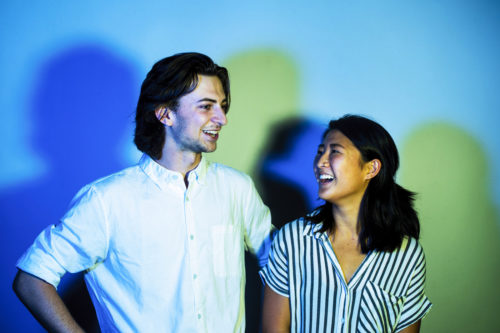Alex Dye and Alisa Jin say that working on co-op at high-tech startups in Switzerland has inspired them to launch their own companies. Photo by Adam Glanzman/Northeastern University
